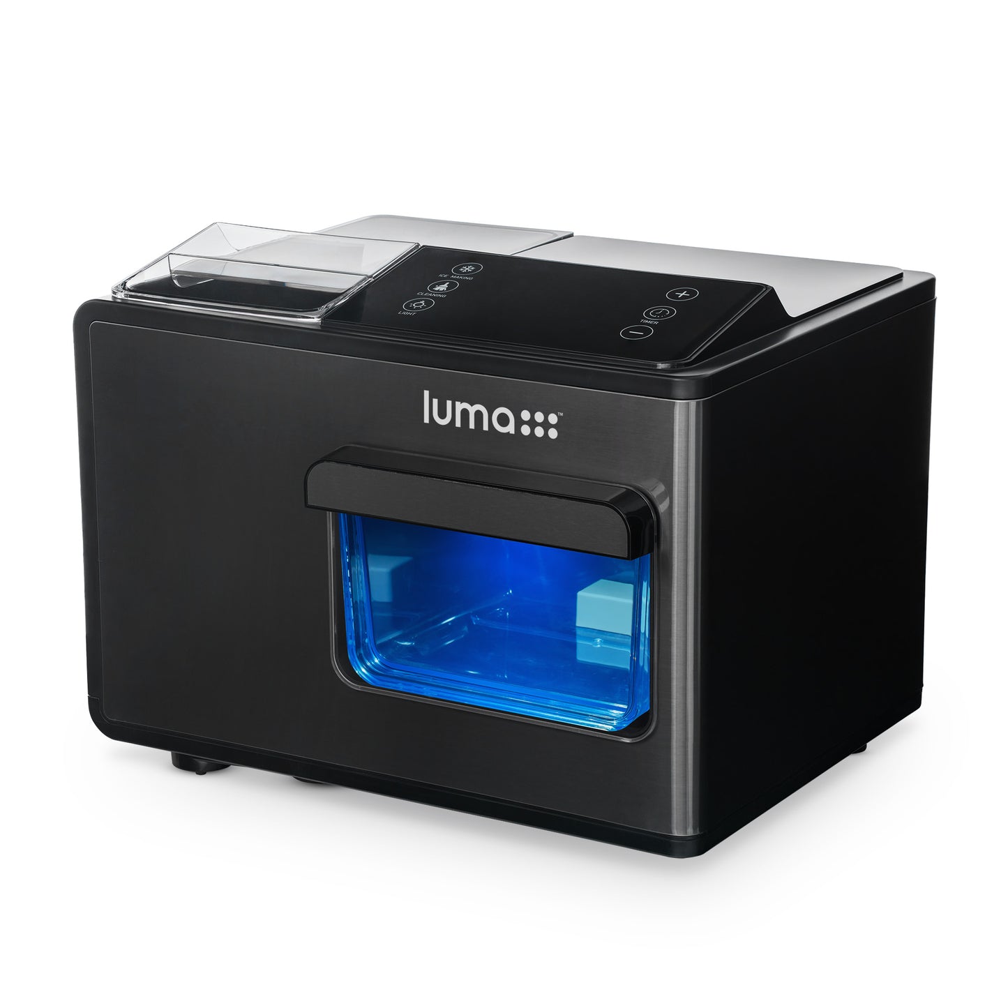 Luma Nugget Countertop Ice Maker, 44 lbs in 24 hours, Black Stainless Steel Ice Machine, Perfect for Home Bar, Kitchen Countertop, RV, Home Office