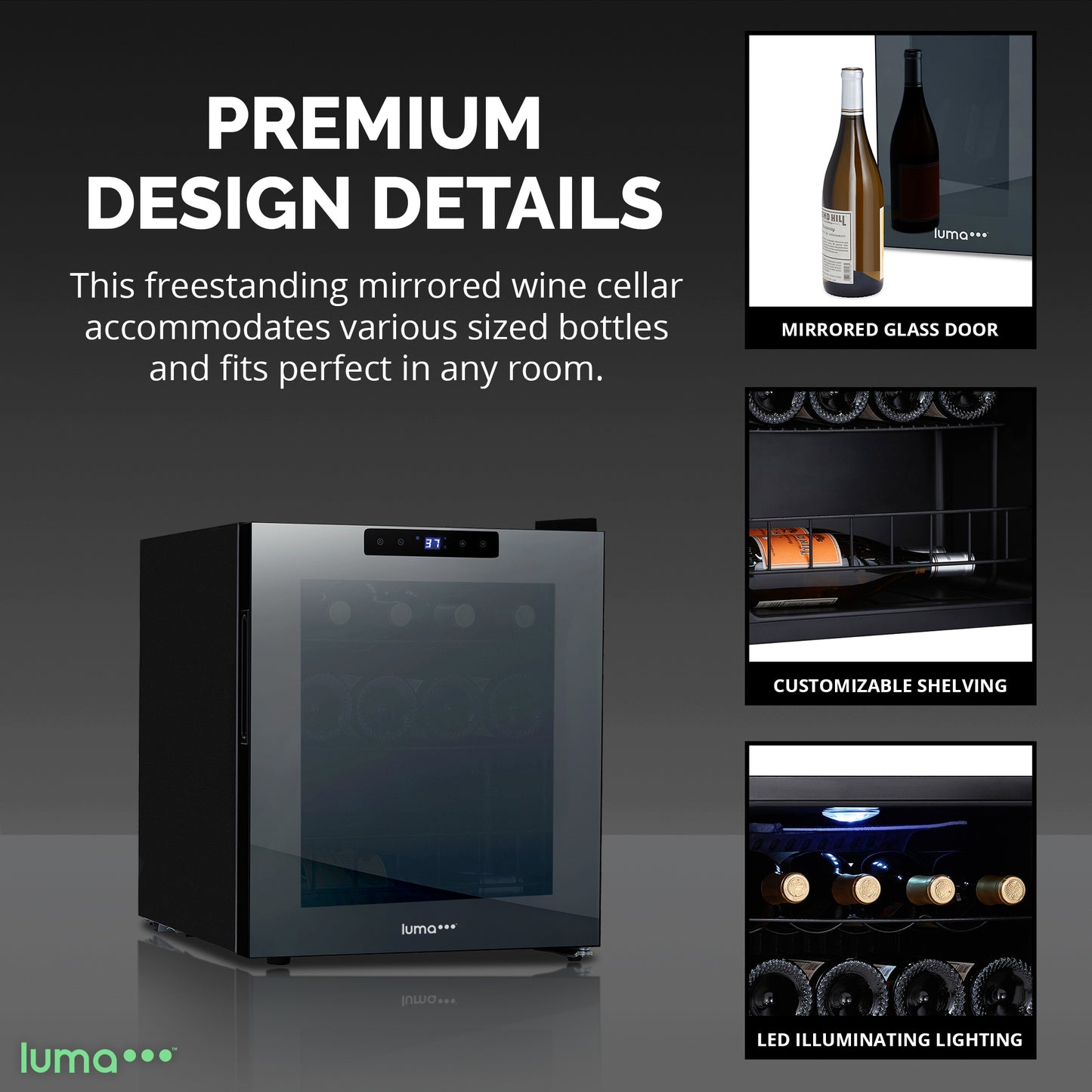 Luma® Shadowᵀᴹ Series Wine Cooler Refrigerator 24 Bottle