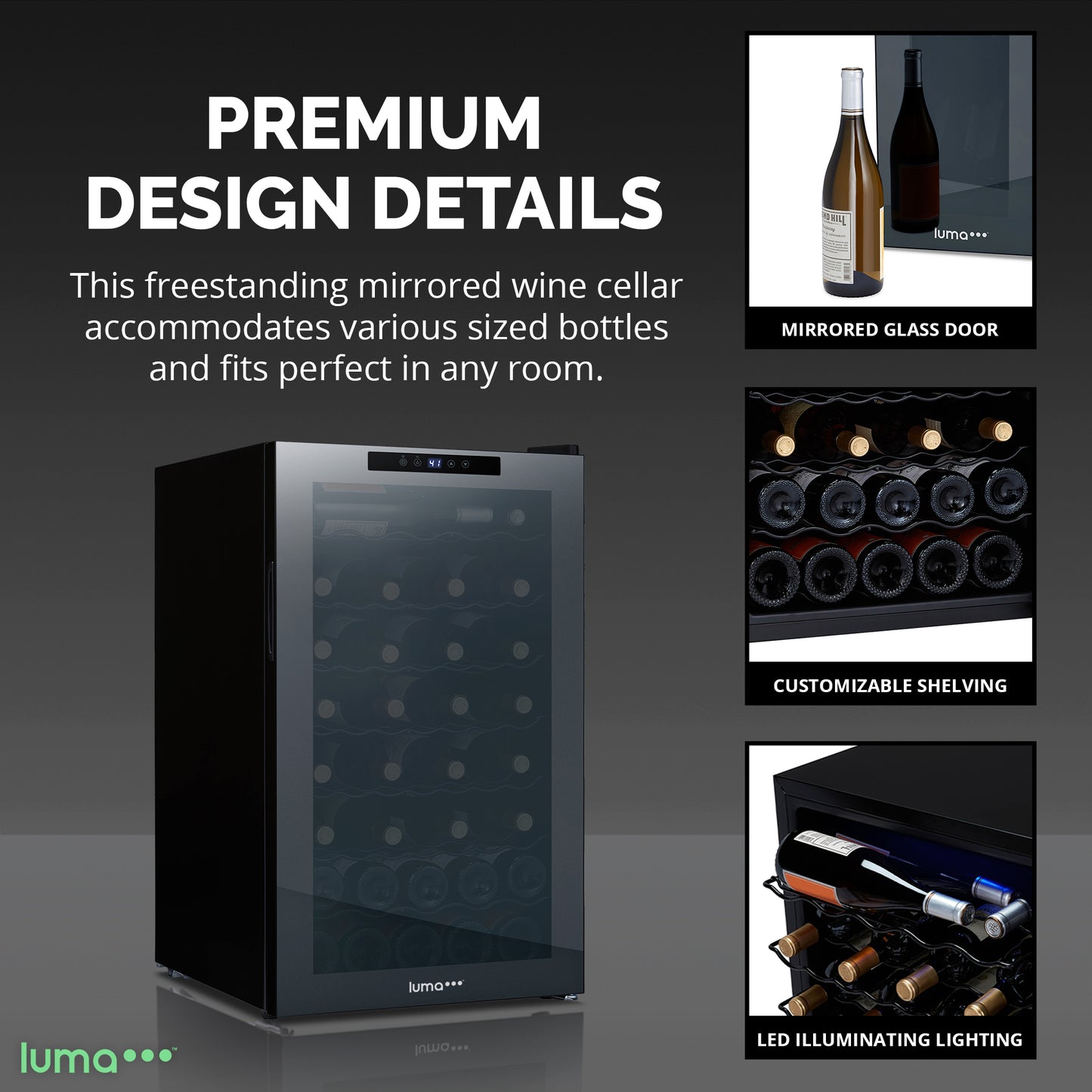 Luma® Shadowᵀᴹ Series Wine Cooler Refrigerator 51 Bottle